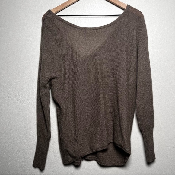 Subtle Luxury Women 100% Cashmere Sweater Medium Chocolate Brown Academia Cardig - Picture 6 of 9